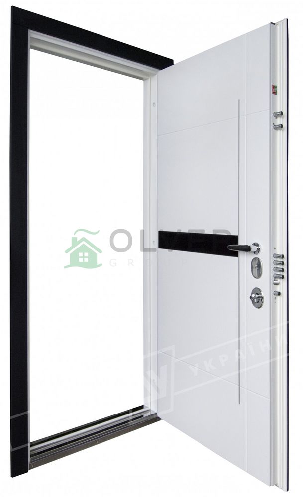 Купити Двері вхідні серії "ІНТЕР 6" модель Еліс чорне скло / Моттура / 880х2040 / Ліва (84895) - OLver Group |  - ДВЕРІ УКРАЇНИ