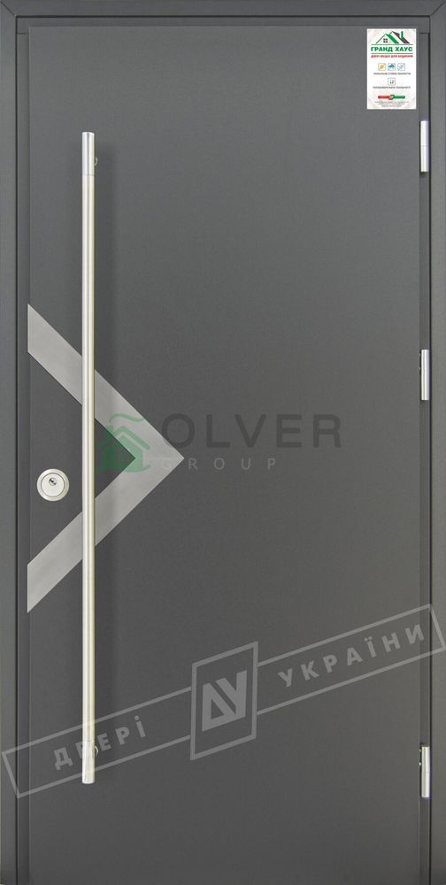 Купити Двері вхідні вуличні серії "GRAND HOUSE 73 mm" / Модель №6 / 870х2080 / Ліва (87278) - OLver Group |  - ДВЕРІ УКРАЇНИ