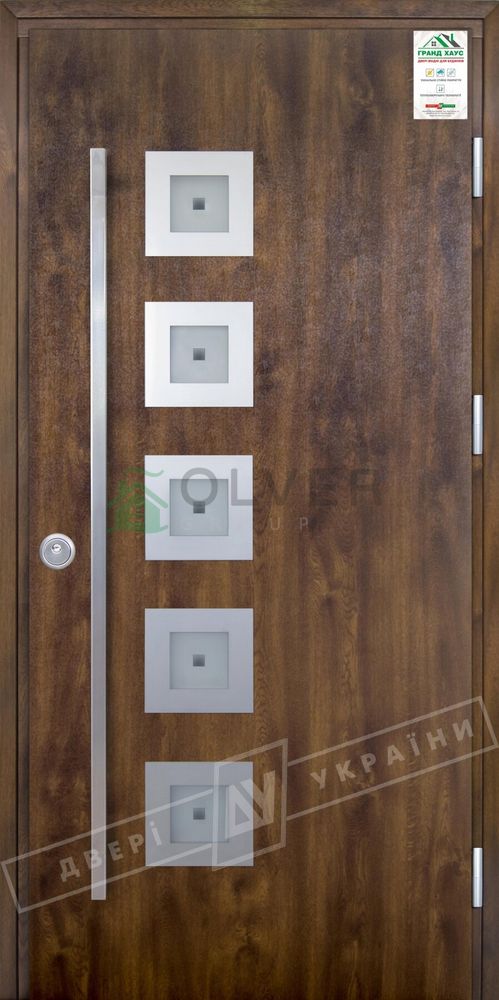 Купити Двері вхідні вуличні серії "GRAND HOUSE 73 mm" / Модель №2 / 970х2080 / Права (83827) - OLver Group |  - ДВЕРІ УКРАЇНИ